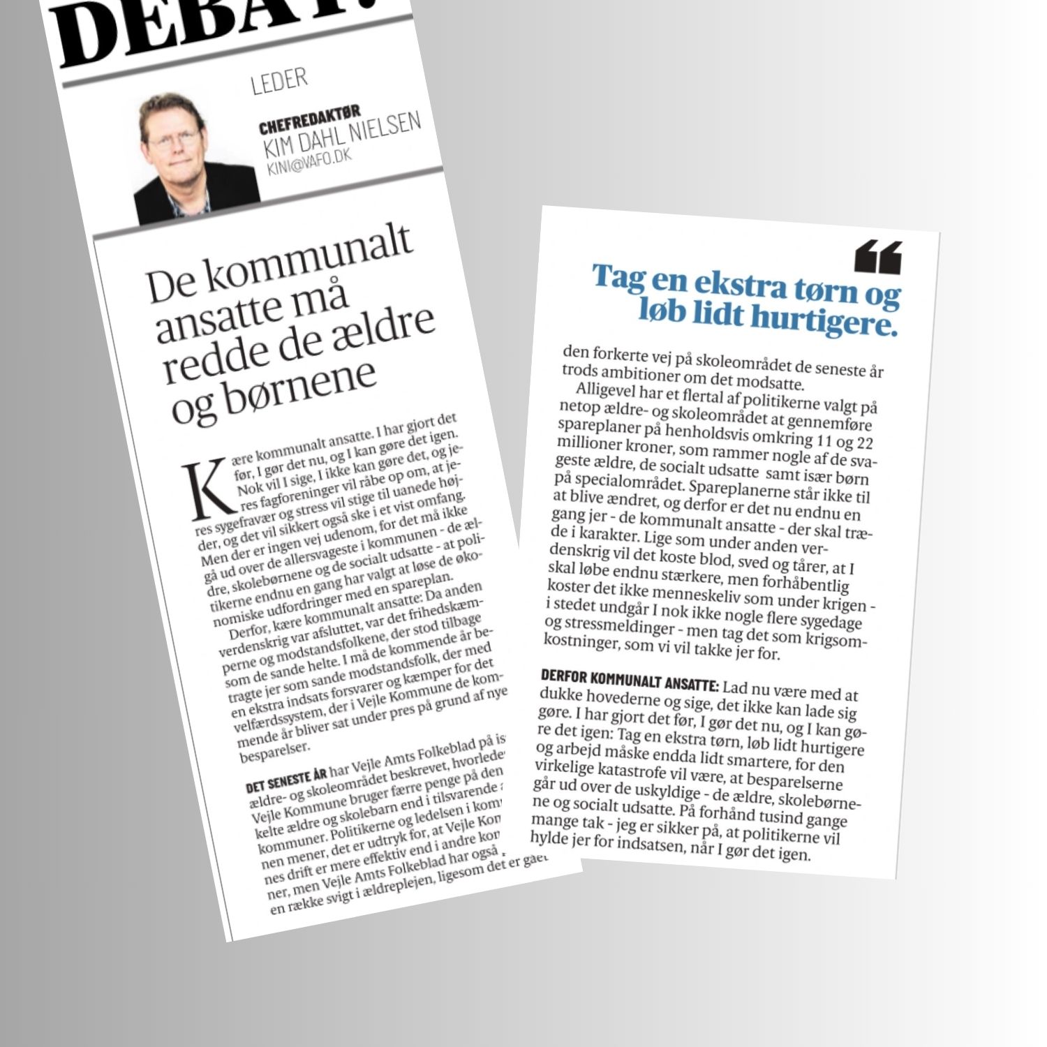 <h1>Det kommunale serviceniveau bliver aldrig de ansattes ansvar</h1>